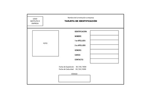 Plantilla De Credenciales Para Llenar En Excel Descarga Gratis