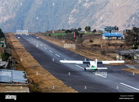 Lukla airport in the Himalayas, Nepal Stock Photo - Alamy