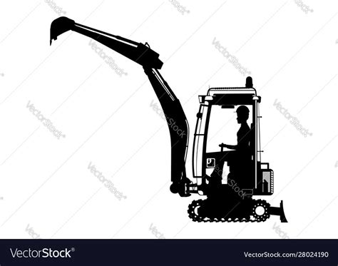 Mini excavator Royalty Free Vector Image - VectorStock