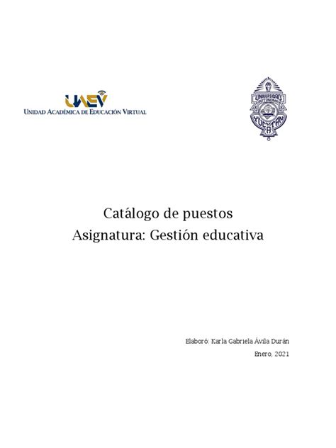 Catálogo De Puestos Pdf Educación Primaria Maestros