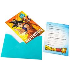 Carte Invitation Anniversaire Dragon Ball Z X Avec Enveloppes