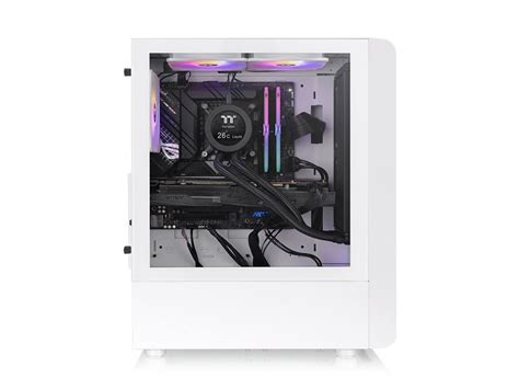 Thermaltake S200 Tg Argb Snow Mid Tower 3x Argb 120mm Lite Front Fans Neutrino