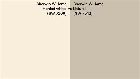 Sherwin Williams Honied White Vs Naturel Side By Side Comparison