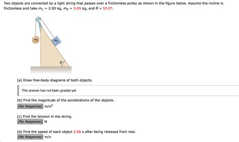 Solved Two Objects Are Connected By A Light String That Chegg