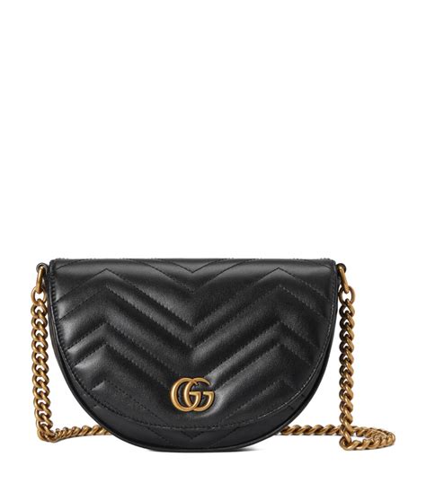 Womens Gucci Black Mini Leather Gg Marmont Bag Harrods Us