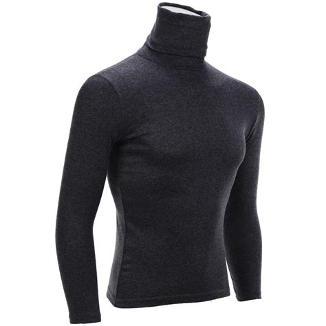 Mans Turtleneck T Shirts Men Casual Solid Long Sleeved T Shirts Autumn ...