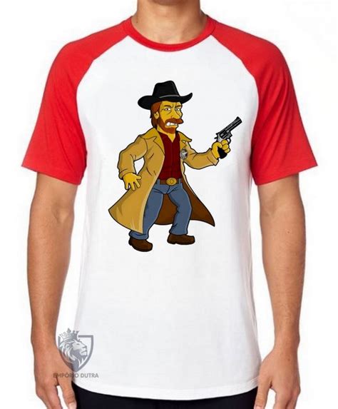 Empório Dutra Camiseta Raglan Chuck Norris Simpsons