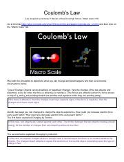 Understanding Coulomb S Law Through Quantitative Simulation Course Hero