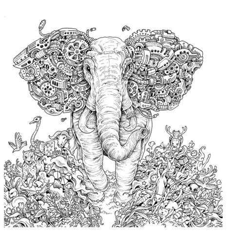 Mythomorphia-Elefant-Malbuch-Kerby-Rosanes – Coloring Pages – Malvorlagen Mandala