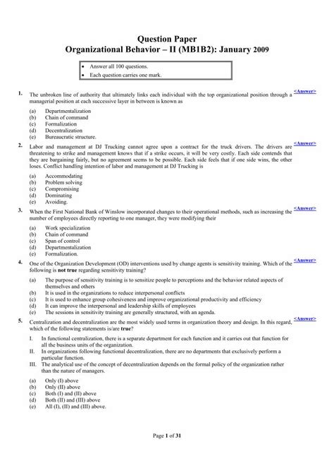 PDF Organizational Behavior MCQs DOKUMEN TIPS