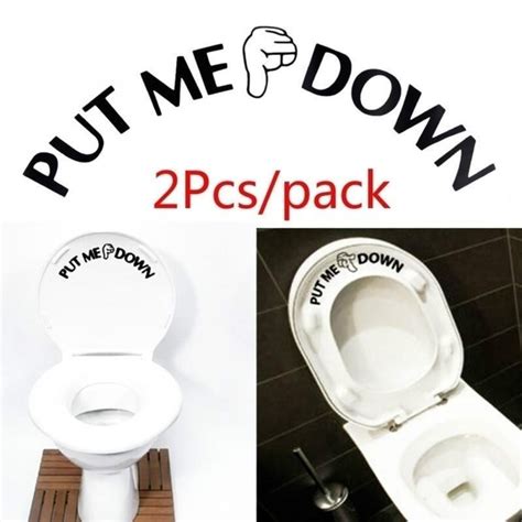 2pcs Lot Diy Funny Toilet Seat Sticker Put Me Down Bathroom Toilet