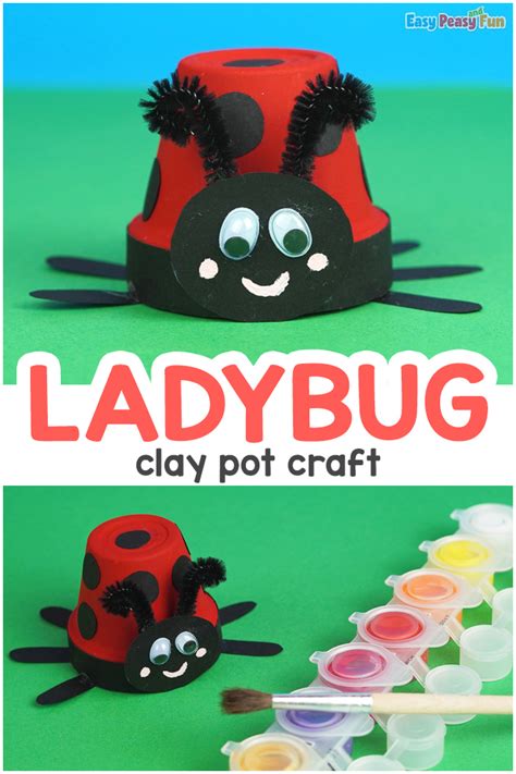 Ladybug Clay Pot Craft Easy Peasy And Fun