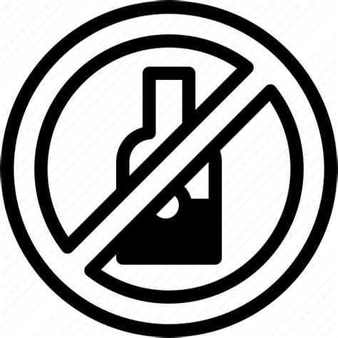 No Alcohol Banned Forbidden Drink Prohibition Alcoholic Icon