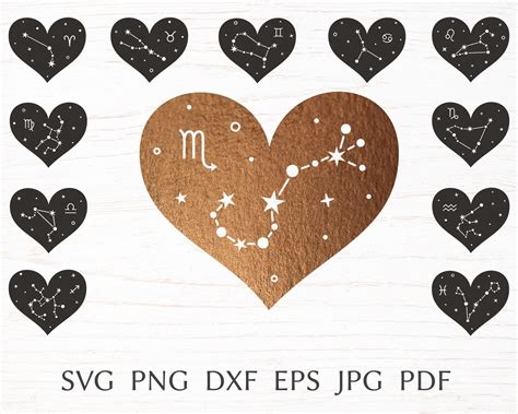 Sternzeichen Svg Bundle Sternbild Svg Schnittdatei F R Etsy