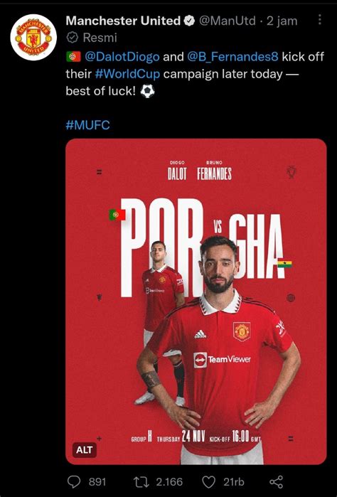 Fakta Bola On Twitter Akun Twitter Manchester United Memberi