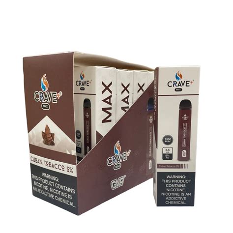 Crave Max Vape Cuban Tobacco 2500 Puffs