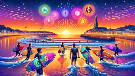 Surfin Bitcoin Biarritz S Illumine Aux Couleurs De La Crypto