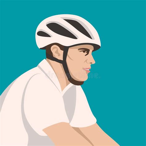 Bicyclist Head Vector Illustration Flat Style Front Stock Vector