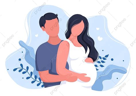 Husband Wife Vector Png Images Pregnant Couple Background Vector