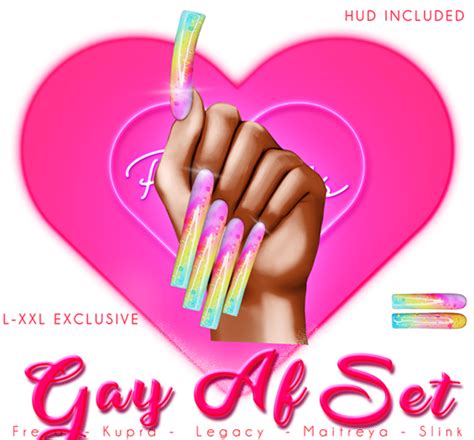 Second Life Marketplace Pinky S Nails Gay Af Set L Xxl Square