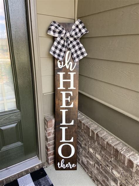 Oh Hello There Porch Sign Porch Welcome Sign Vertical Etsy Door