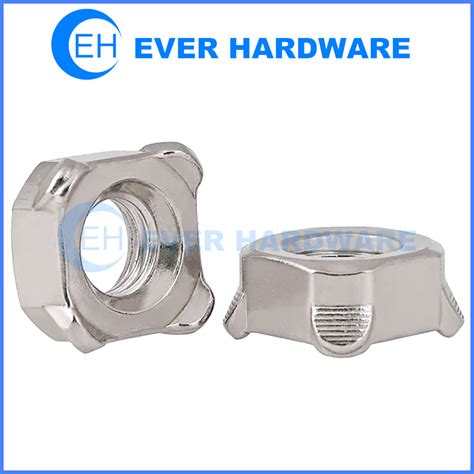 Stainless Steel Weld Nuts Square Metric Thread Chamfered Fasteners