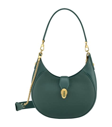 Bvlgari Green Leather Serpenti Ellipse Shoulder Bag Harrods UK