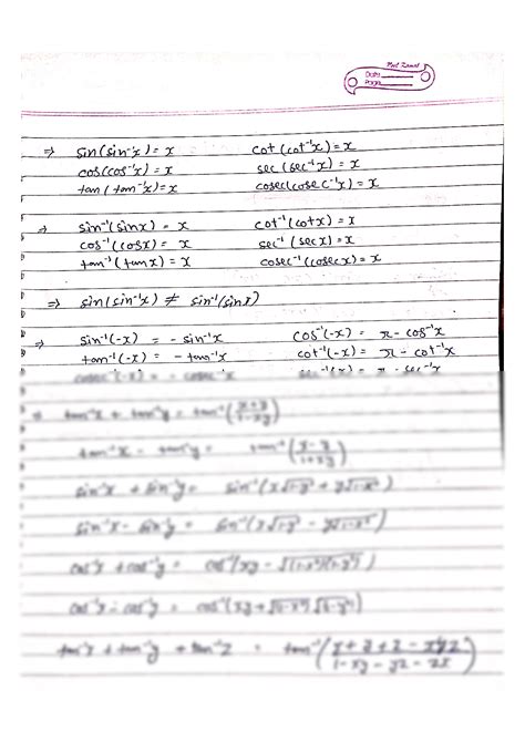 SOLUTION: Inverse trigonometry formulas - Studypool