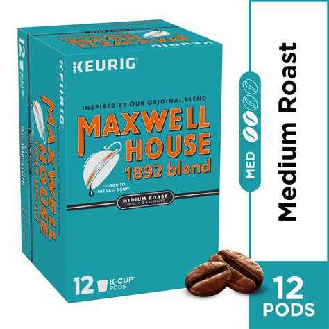 Maxwell House 1892 Blend Medium Roast Coffee K Cup Pods 12 Count Box