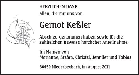 Traueranzeigen Von Gernot Ke Ler Trauer De