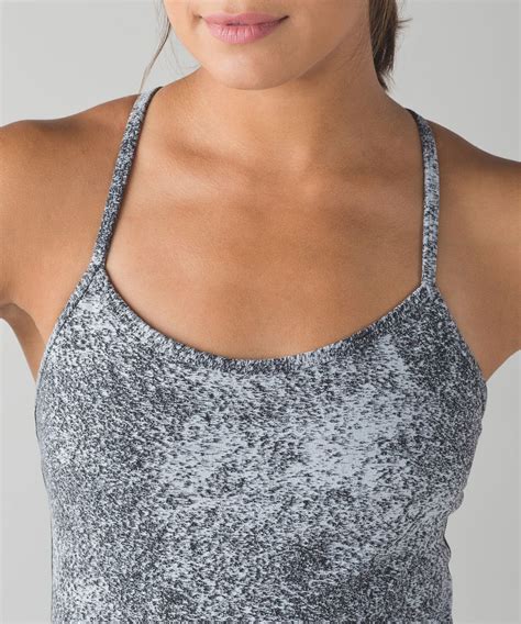 Lululemon Power Y Tank Luon Spray Jacquard White Black Lulu Fanatics