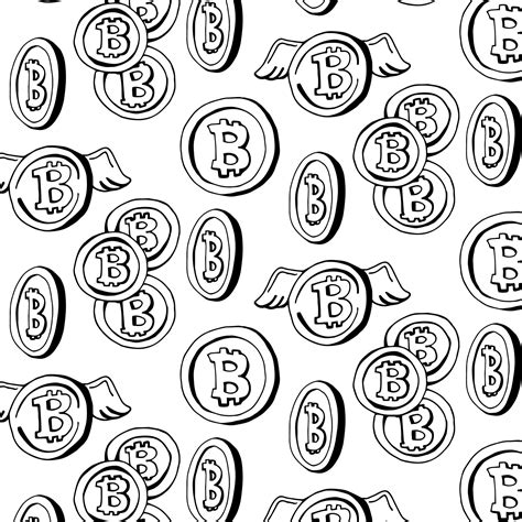 Black and white pattern with bitcoin coin 13989514 Vector Art at Vecteezy