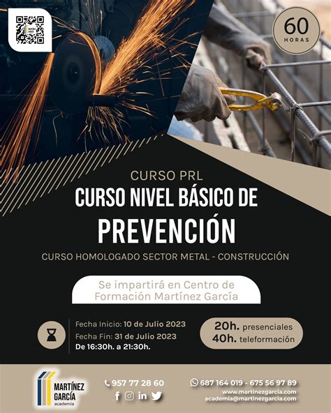 Curso Prl Nivel B Sico De Prevenci N Centro Formaci N Mart Nez Garc A