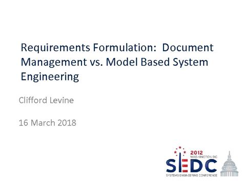 Requirements Formulation Document Management Vs Model Based System