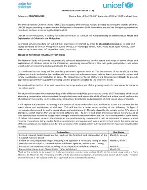 Fillable Online Expression Of Interest Eoi Unicef Fax Email Print