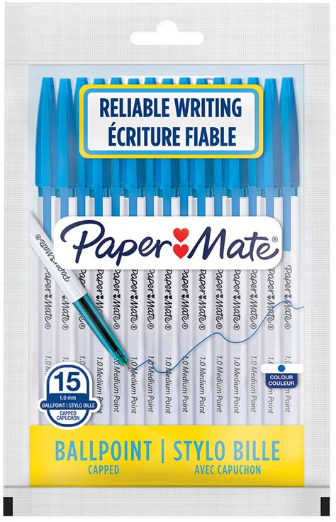 Papermate Capped Ballpoint Pen Medium Blue Pack Of