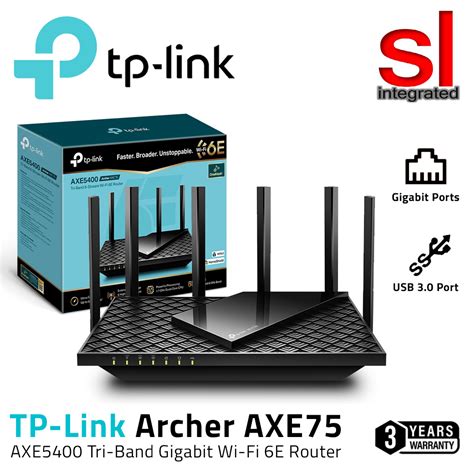 Tp Link Axe75 Axe5400 Tri Band Gigabit Wi Fi 6e 6ghz Band Onemesh Wireless Wifi Archer Router