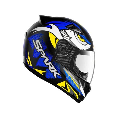 Capacete Ebf New Spark Dragon Preto Foscoazul