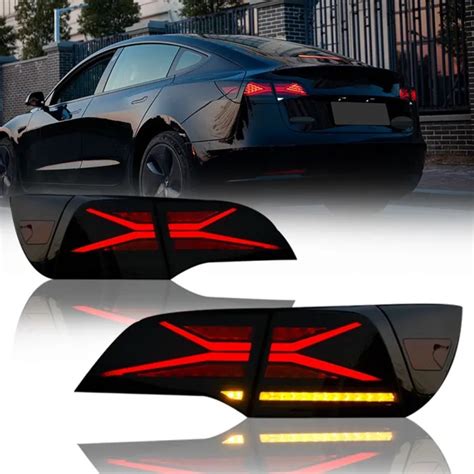 Car Styling Tail Lights For Tesla Model 3 Tesla Y 2017 2018 2019 2020 2021 Full Led Tail Light