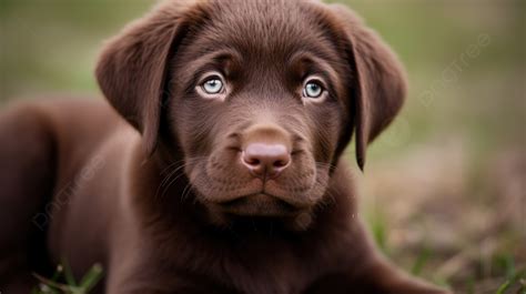 Chocolate Labrador Puppy Looking Ahead Background Pictures Of A