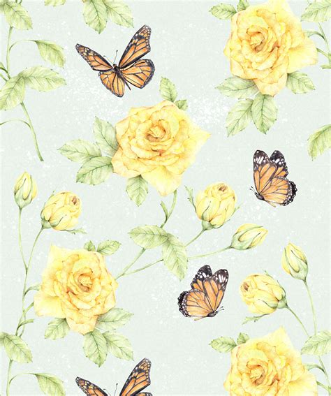 Roses & Butterflies • Unique Designer Wallpaper • Milton & King