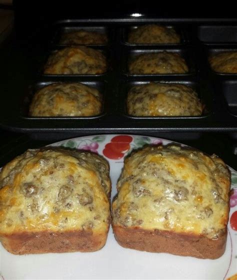 Sausage Muffins 1 Cup Bisquick 1 Cup Cheese 4 Eggs 1 Lb Cooked Sausage Bake At 350 For 20