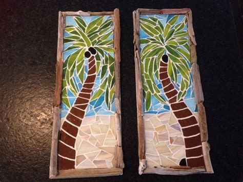 Palm Tree Mosaics Etsy Tree Mosaic Mosaic Palm Trees