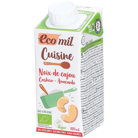 Ecomil Cuisine Noix De Cajou Sans Sucres Bio Ml Ml Redcare