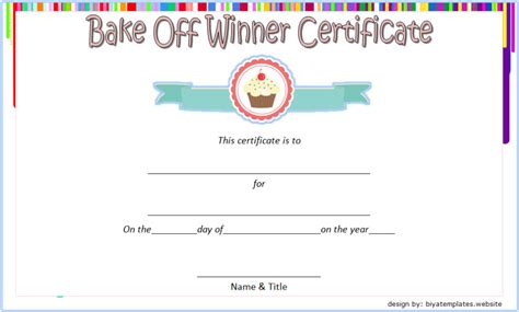 Bake Off Winner Certificate Template Free 2 Certificate Within Best