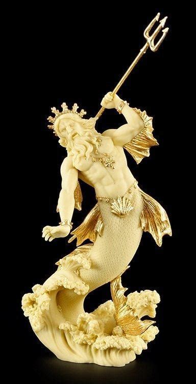 Poseidon Figur Gott Des Meeres Neptun Statue Badezimmer Deko