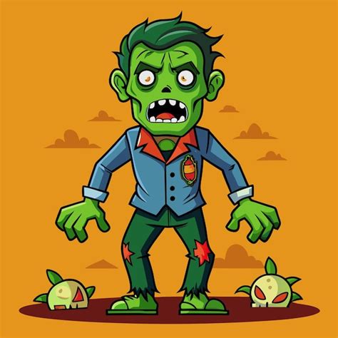 Halloween Zombies Illustration Design Premium AI Generated Vector