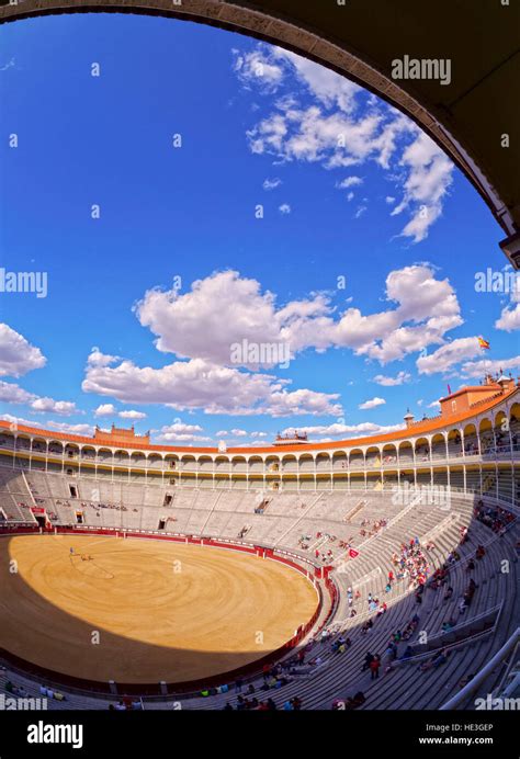 Spain Madrid View Of The Bullring Plaza De Toros De Las Ventas Stock