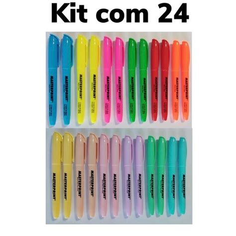 Kit Caneta Marca Texto Masterprint Neon Tom Pastel Shopee Brasil