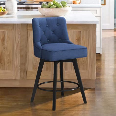 Reviews For Cozyman Roman 26 5 In Navy Blue Fabric Upholstered Solid